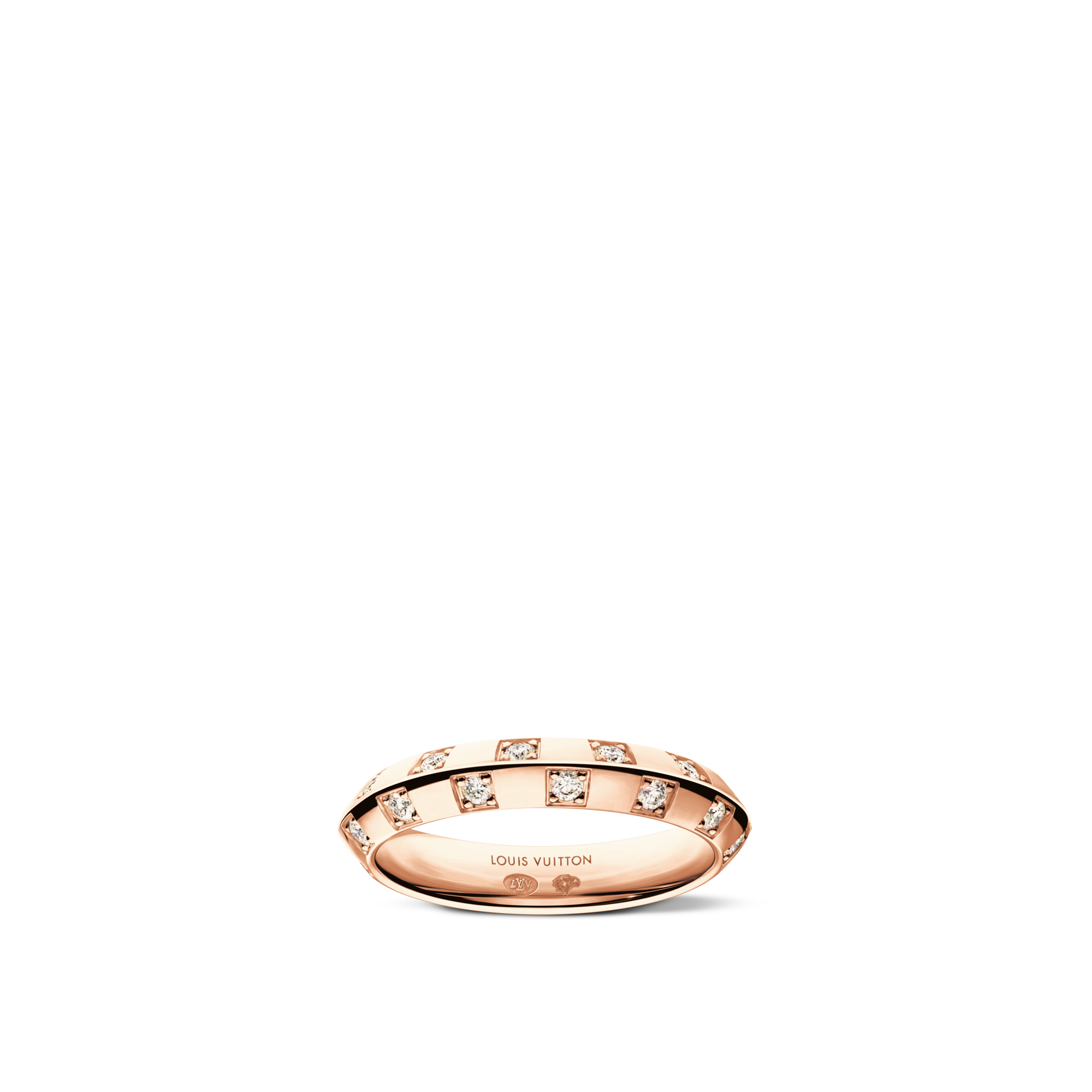 Anillo pequeño Le Damier de Louis Vuitton de oro rosa y diamantes  Les Extraordinaires Joyería Anillos | LOUIS VUITTON (Zoom de producto)