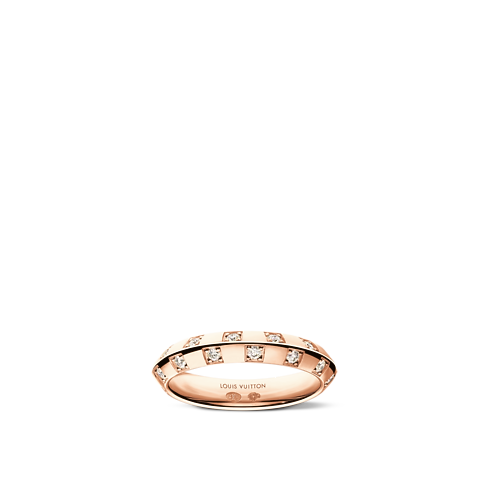 Anillo pequeño Le Damier de Louis Vuitton de oro rosa y diamantes Les Extraordinaires Joyería Anillos | LOUIS VUITTON (Zoom de producto)