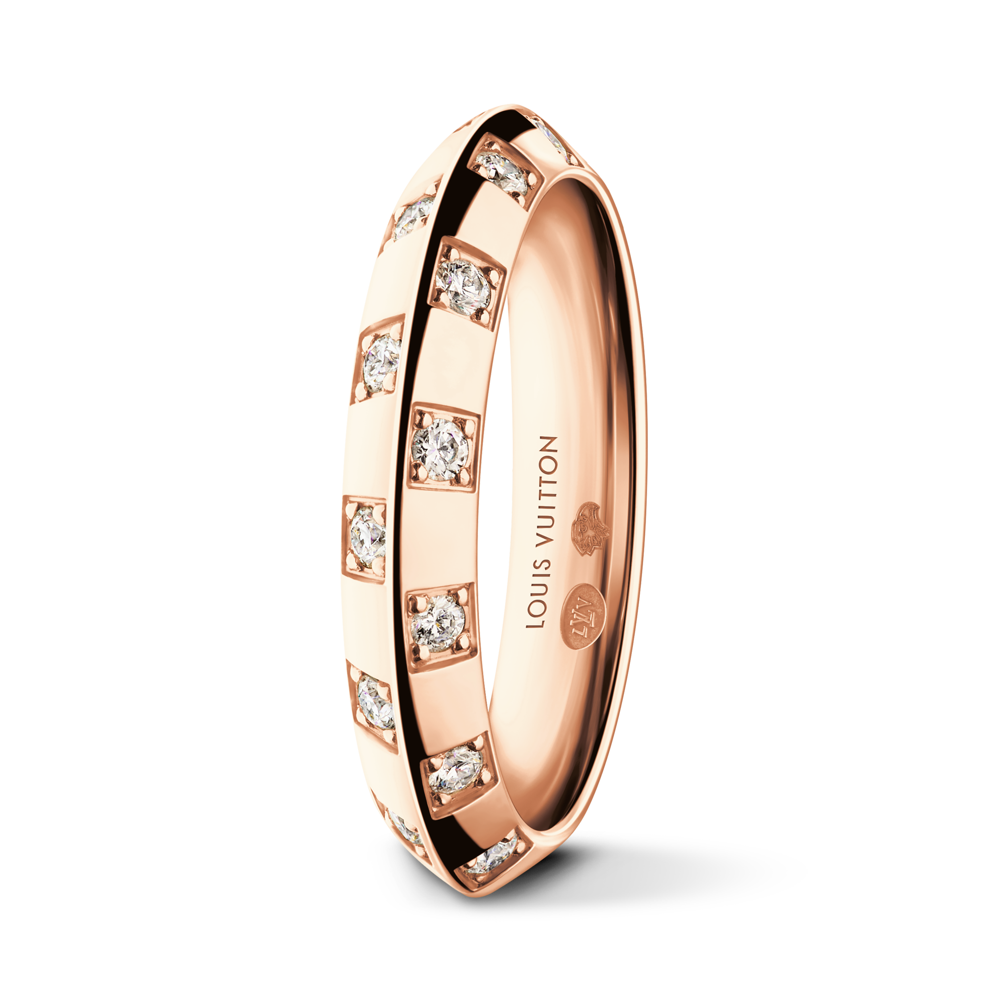 Anillo pequeño Le Damier de Louis Vuitton de oro rosa y diamantes  Les Extraordinaires Joyería Anillos | LOUIS VUITTON (Zoom de producto)