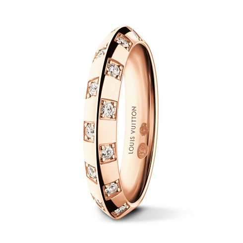 Anillo pequeño Le Damier de Louis Vuitton de oro rosa y diamantes Les Extraordinaires Joyería Anillos | LOUIS VUITTON (Zoom de producto)
