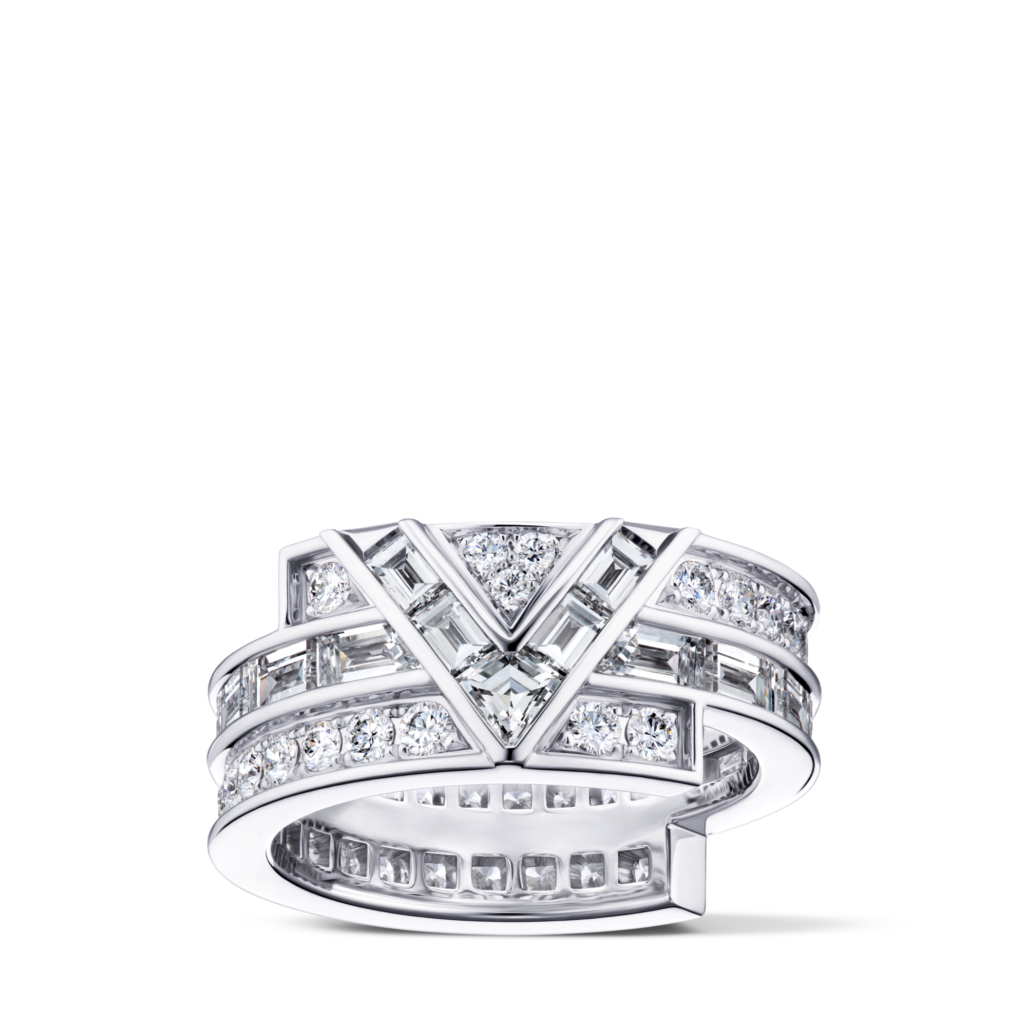 Anillo Pure V de oro blanco y diamantes  Les Extraordinaires Joyería Alta jotería | LOUIS VUITTON (Zoom de producto)