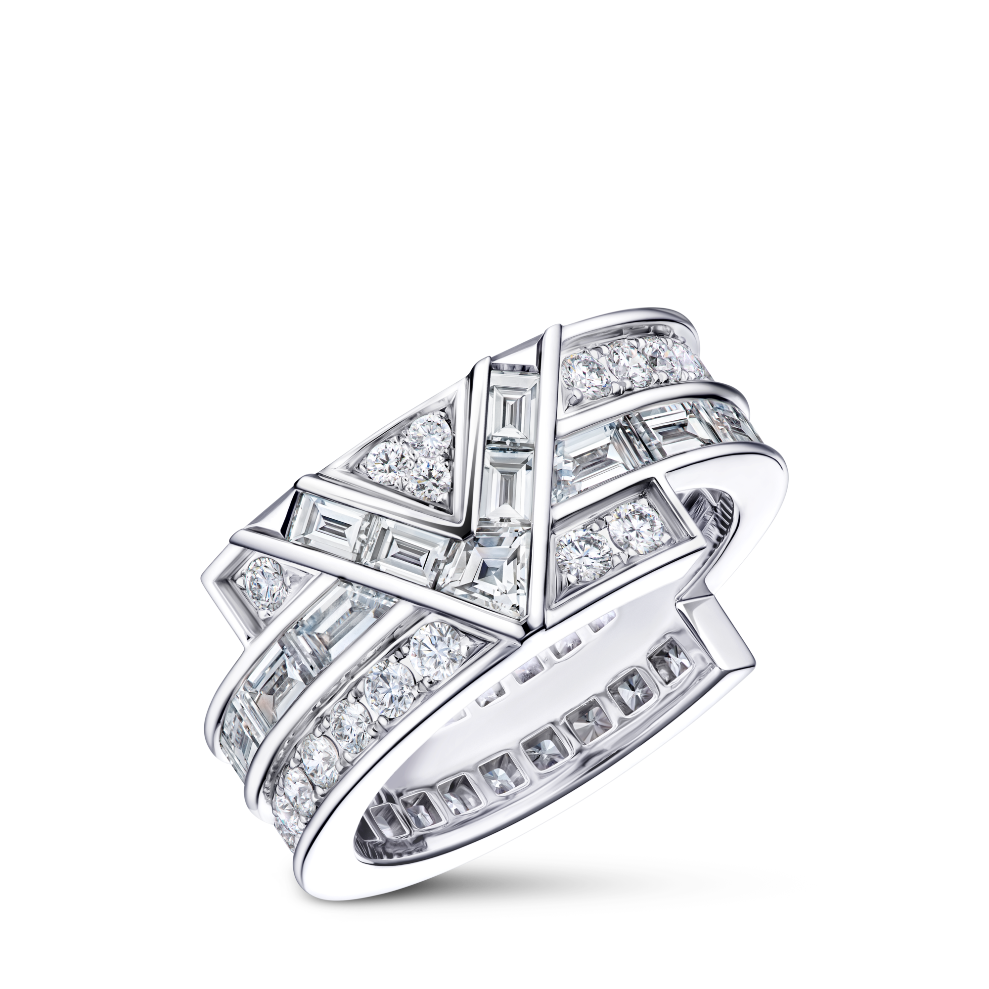Anillo Pure V de oro blanco y diamantes  Les Extraordinaires Joyería Alta jotería | LOUIS VUITTON (Zoom de producto)