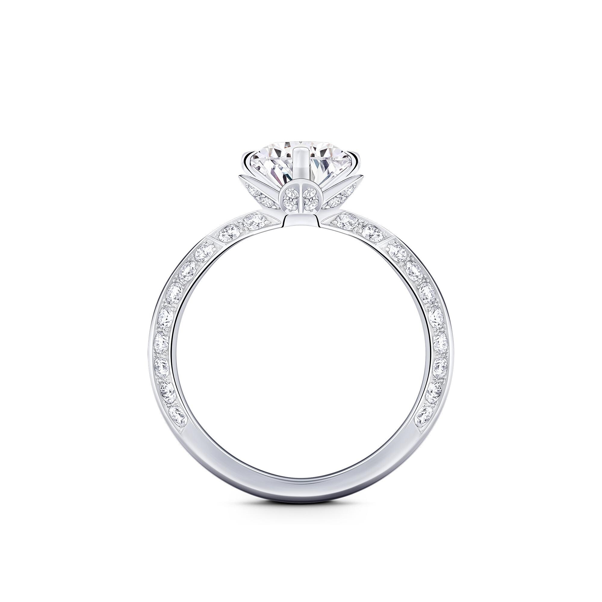 Anillo solitario con pavé LV Diamonds, talla brillante  Joyería Colecciones LV Diamonds | LOUIS VUITTON (Zoom de producto)