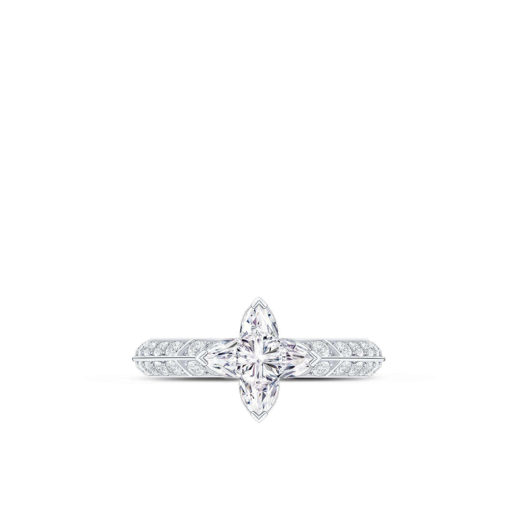 Anillo solitario con pavé LV Diamonds, talla LV Monogram Star  Joyería Colecciones LV Diamonds | LOUIS VUITTON (Zoom de producto)
