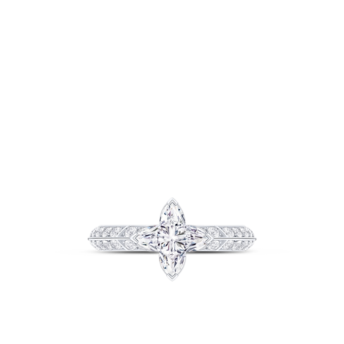 Anillo solitario con pavé LV Diamonds, talla LV Monogram Star Joyería Colecciones LV Diamonds | LOUIS VUITTON (Zoom de producto)