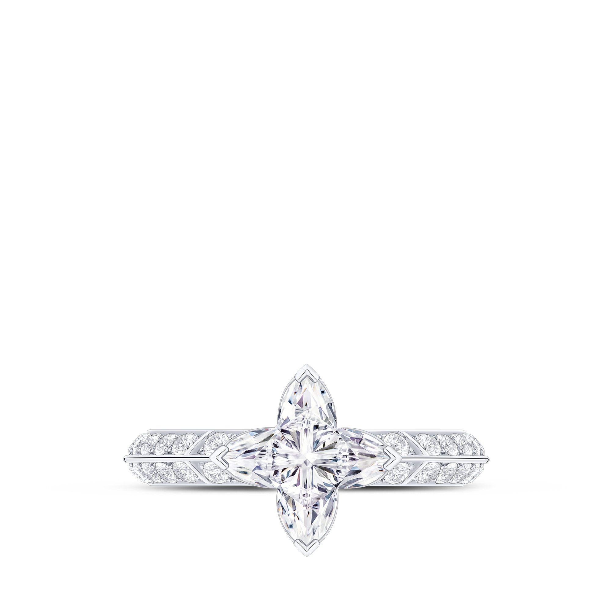 Anillo solitario con pavé LV Diamonds, talla LV Monogram Star  Joyería Colecciones LV Diamonds | LOUIS VUITTON (Zoom de producto)