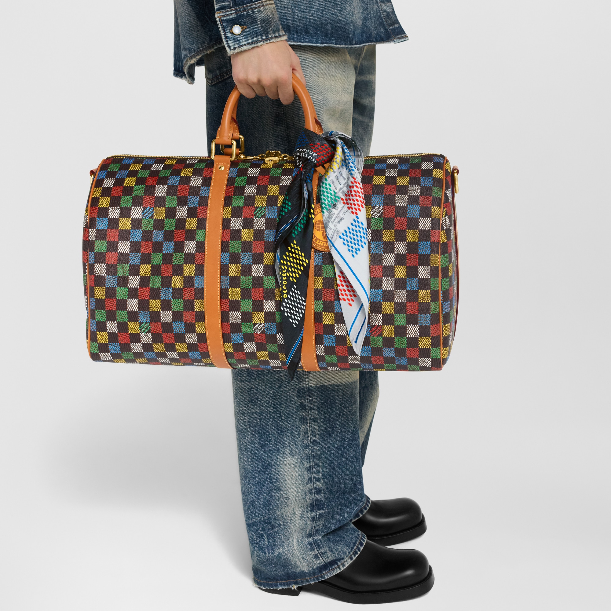Bandana de seda LV Vers Damier S00 Hombre Accesorios Seda y bandanas | LOUIS VUITTON (Zoom de producto)