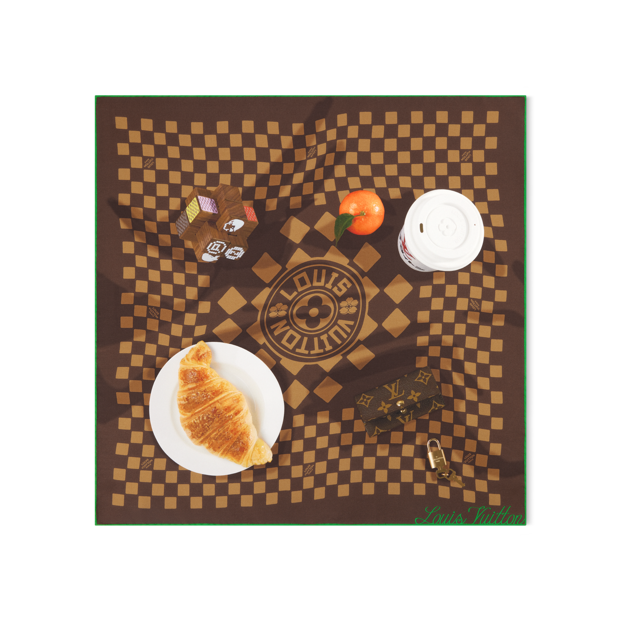 Bandana Parisian Breakfast S00 Hombre Accesorios Seda y bandanas | LOUIS VUITTON (Zoom de producto)