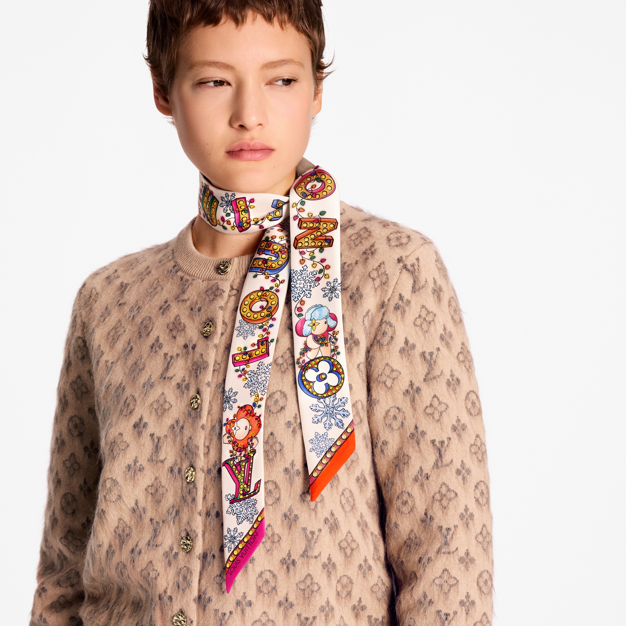 Bandana Vivienne Winter Celebration BB S00 Mujer Accesorios Pañuelos de seda y bandanas | LOUIS VUITTON (Zoom de producto)