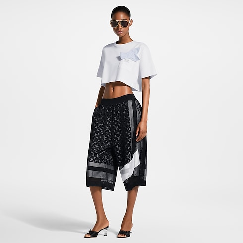 Bermudas de malla con forro Monogram Mujer Novedades Mujer } | LOUIS VUITTON (Zoom de producto)