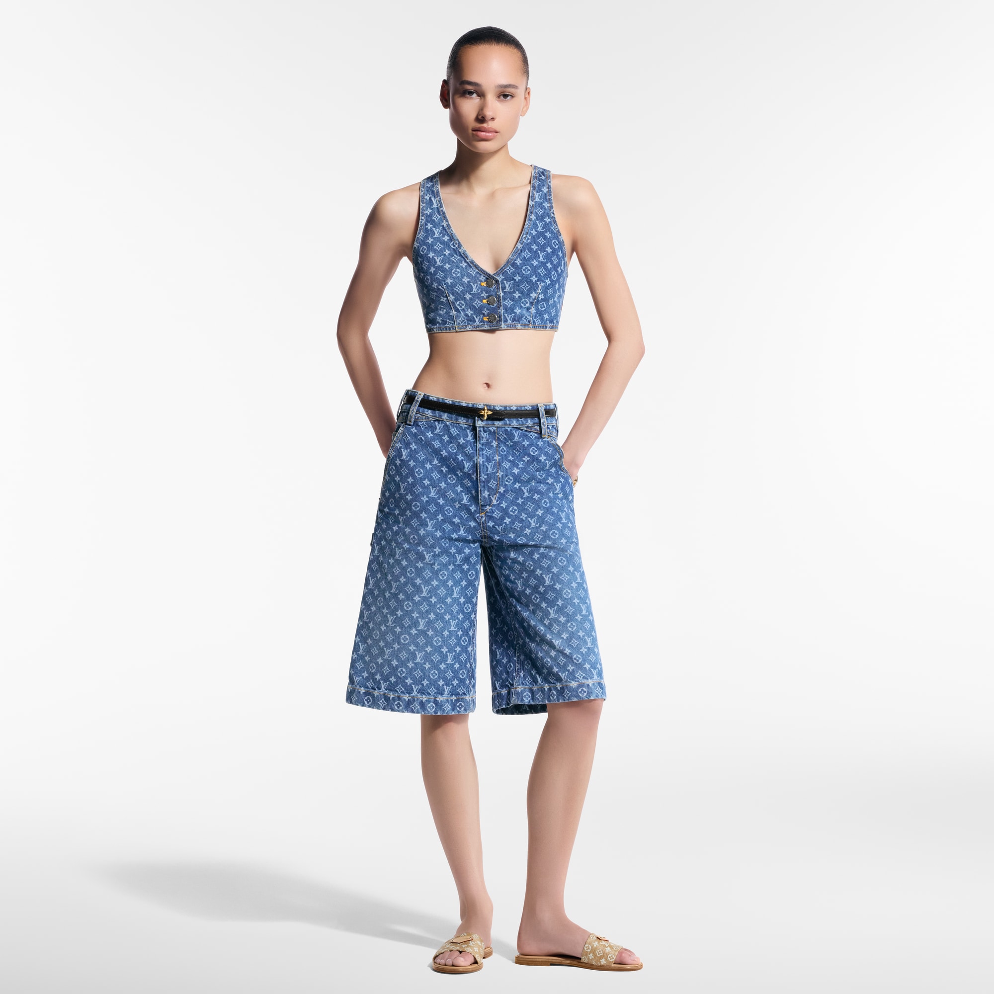 Bermudas vaqueras Monogram  Mujer Prêt-à-Porter Faldas y pantalones cortos | LOUIS VUITTON (Zoom de producto)