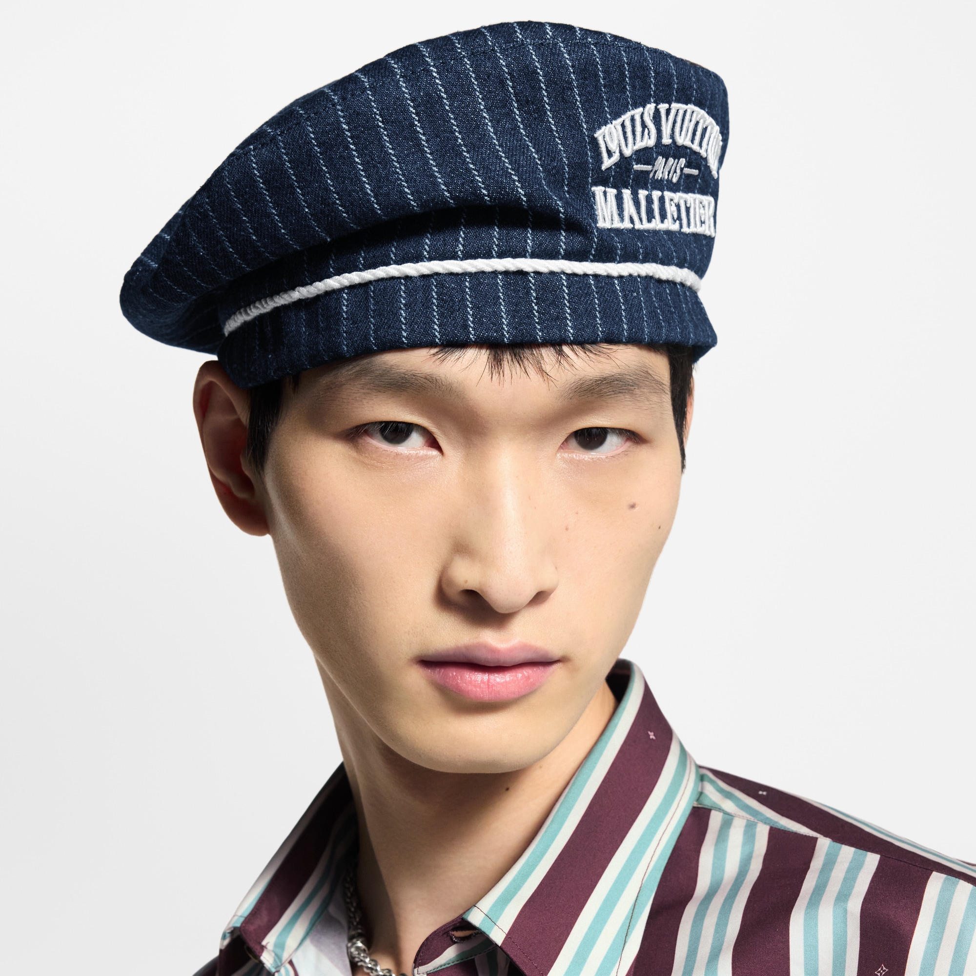 Boina Denim Stripes S00 Hombre Accesorios Sombreros, Gorros y Guantes | LOUIS VUITTON (Zoom de producto)