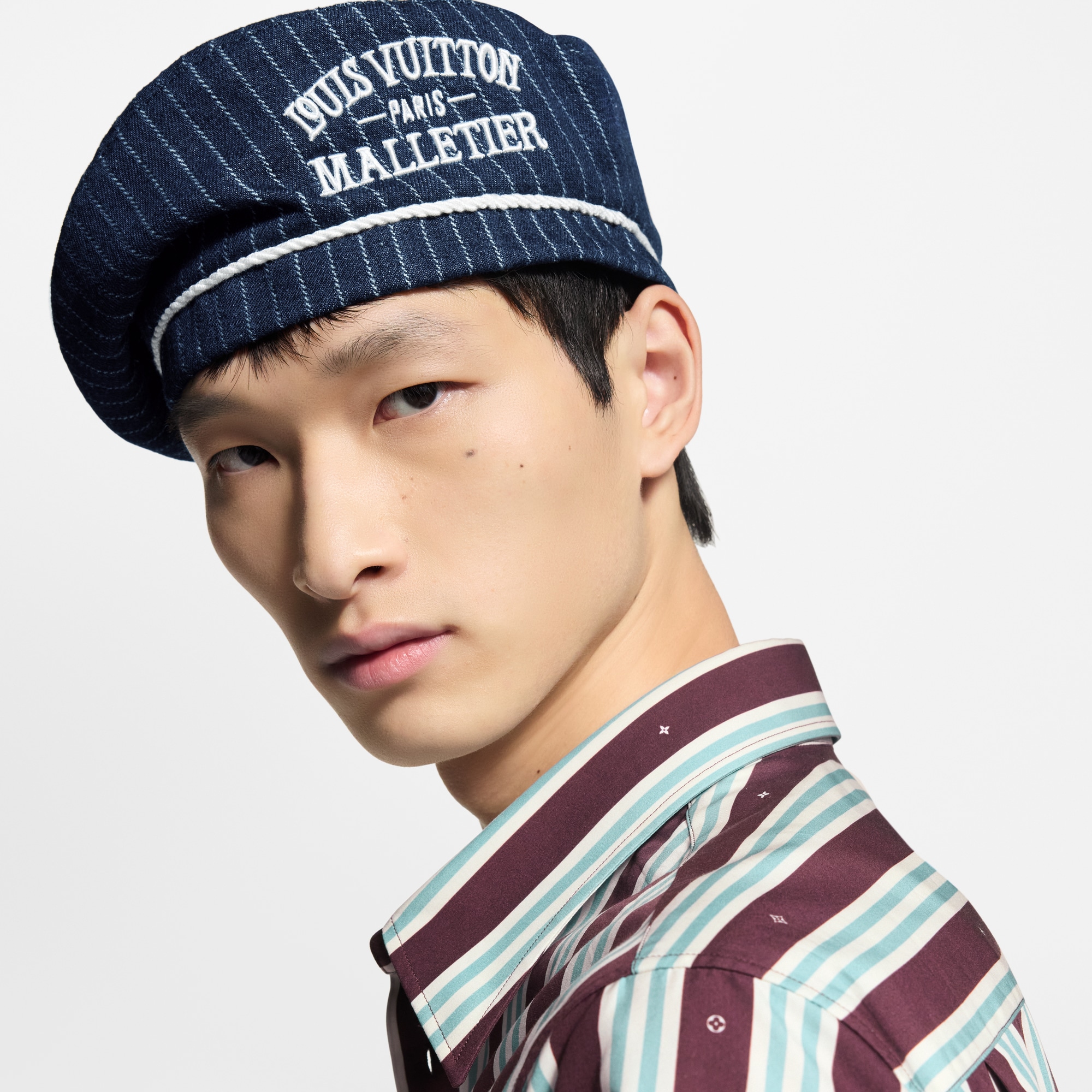 Boina Denim Stripes S00 Hombre Accesorios Sombreros, Gorros y Guantes | LOUIS VUITTON (Zoom de producto)