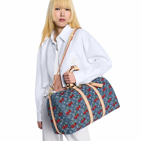 Bolsa de viaje Keepall 45 con bandolera LV x TM Monogram Denim Mujer Viaje Todo el equipaje y accesorios | LOUIS VUITTON (Zoom de producto)
