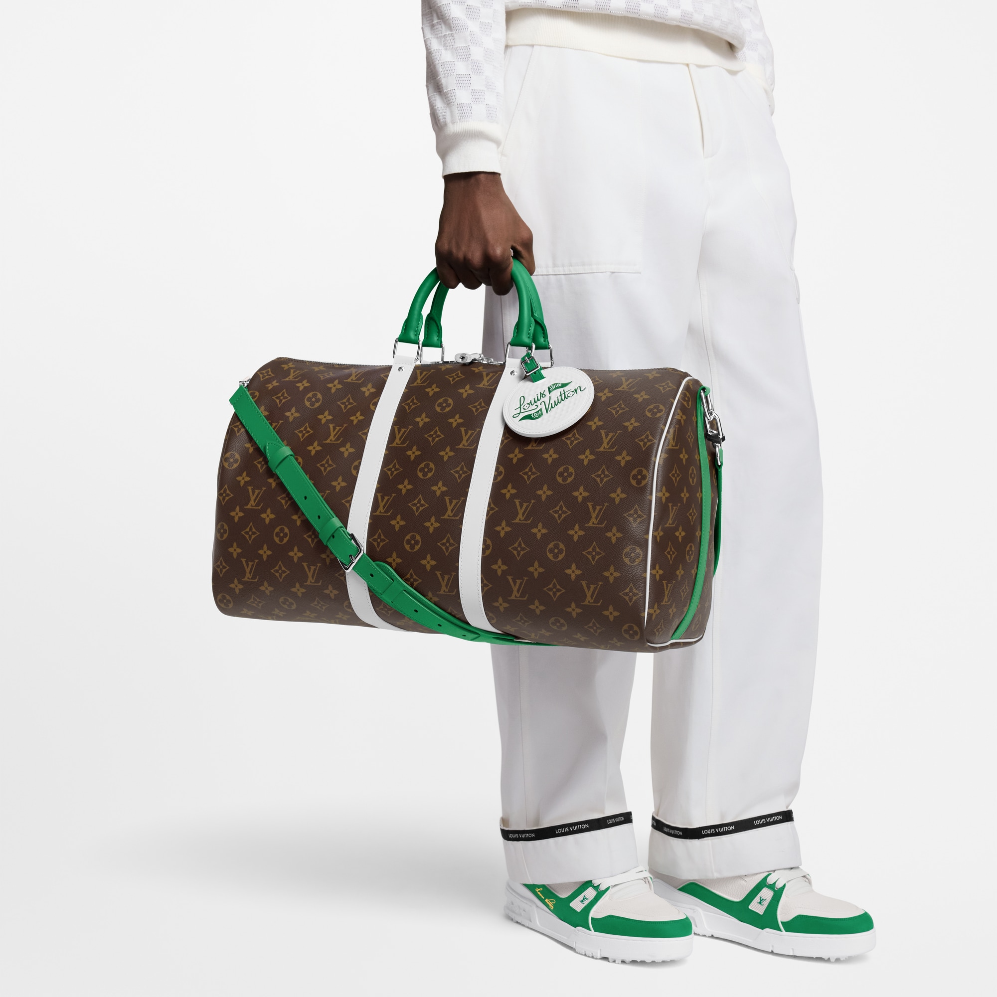 Bolsa de viaje Keepall 50 con bandolera Lona Monogram Macassar Bolsos y pequeña marroquinería Bolso de hombre LV Icons | LOUIS VUITTON (Zoom de producto)