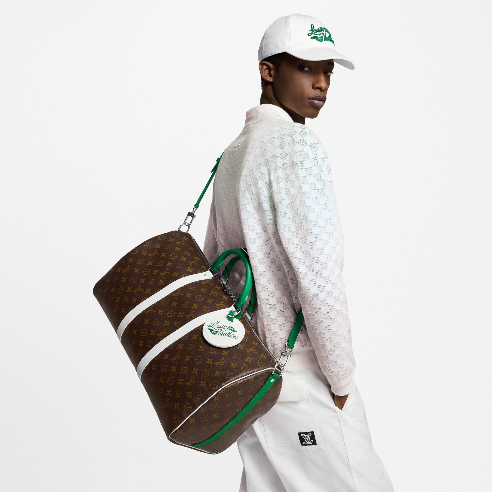 Bolsa de viaje Keepall 50 con bandolera Lona Monogram Macassar Bolsos y pequeña marroquinería Bolso de hombre LV Icons | LOUIS VUITTON (Zoom de producto)