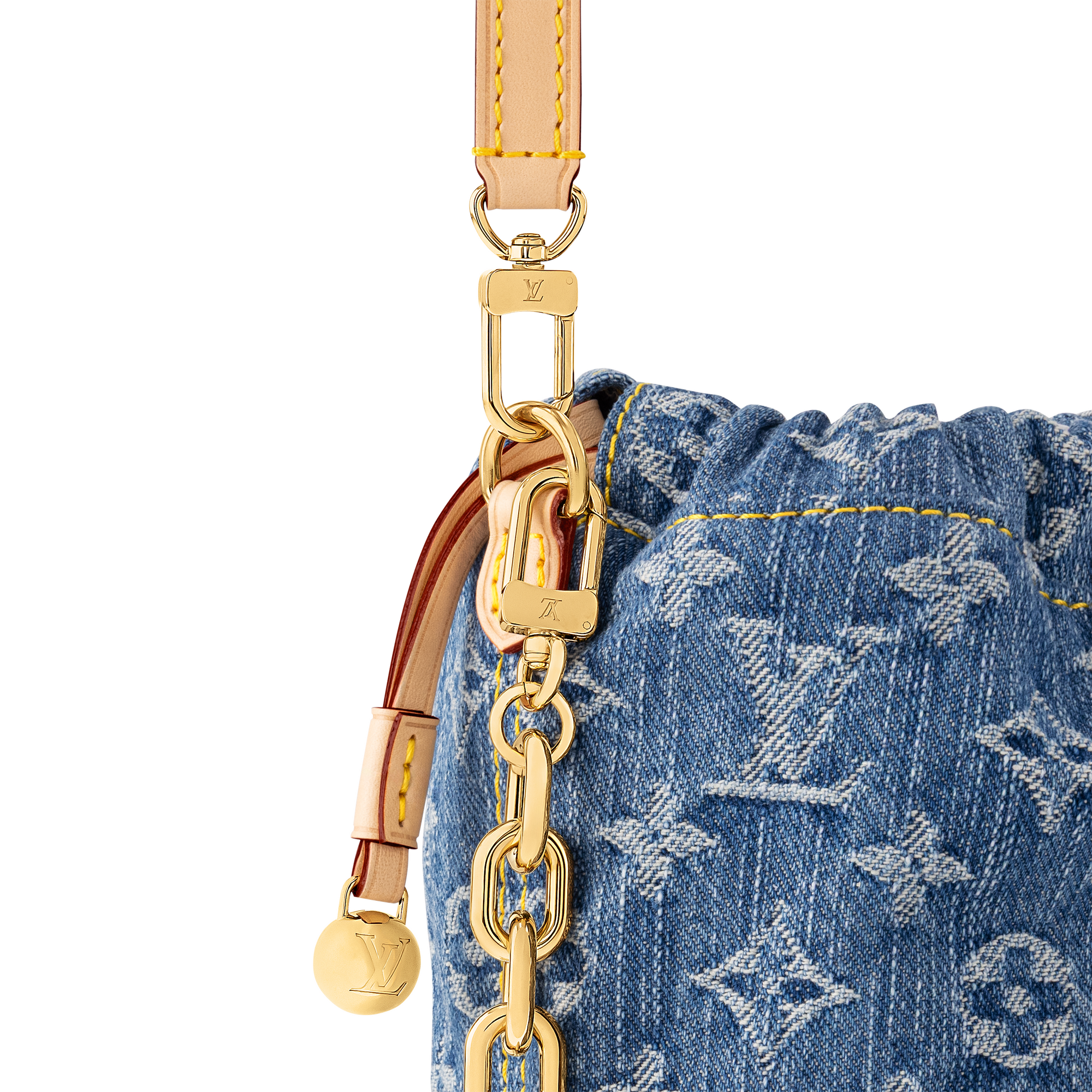 Bolso Nano Noé Lona Monogram Denim Mujer Carteras y pequeña marroquinería Carteras con cadena y mini bolsos | LOUIS VUITTON (Zoom de producto)