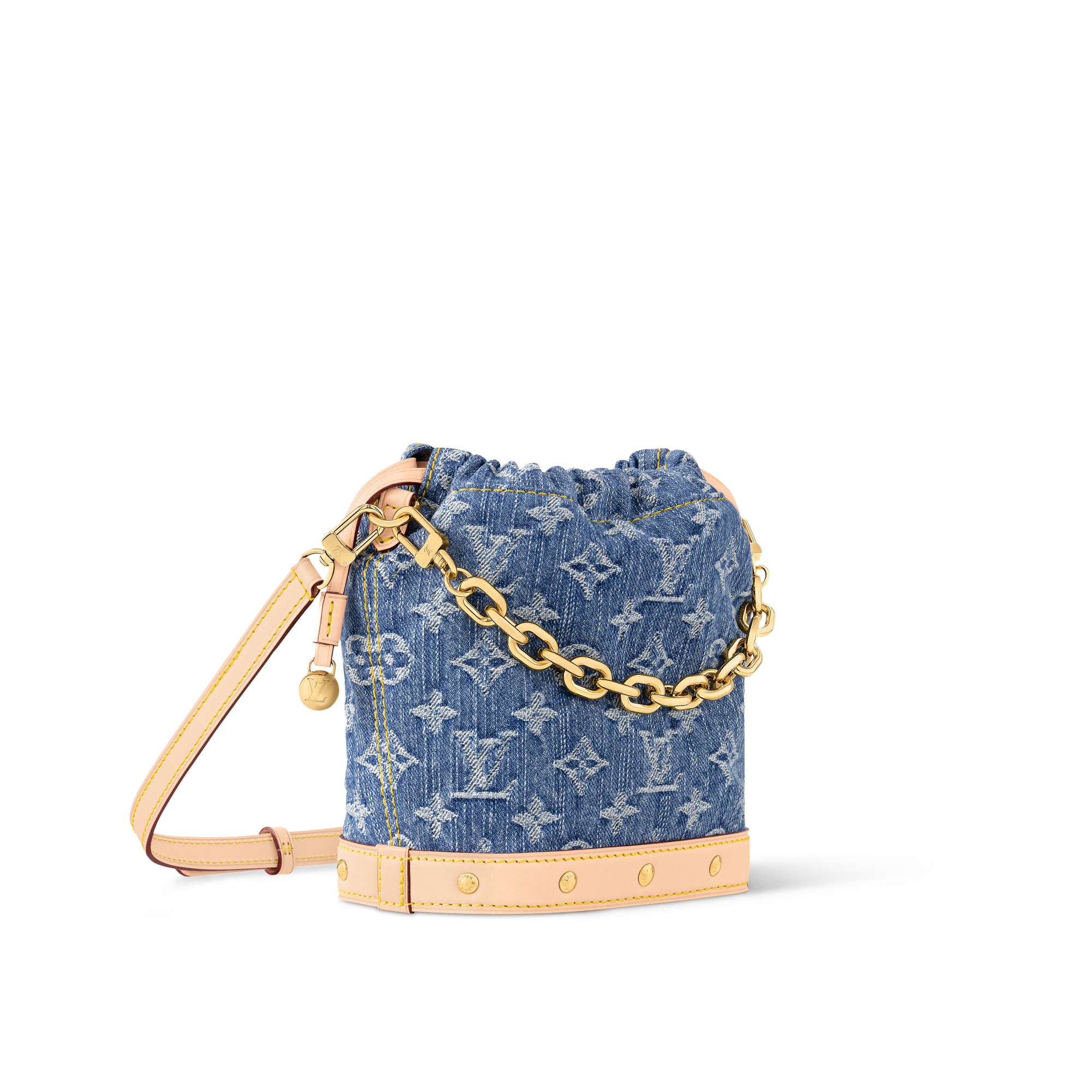 Bolso Nano Noé Lona Monogram Denim Mujer Carteras y pequeña marroquinería Carteras con cadena y mini bolsos | LOUIS VUITTON (Zoom de producto)