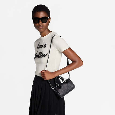 Bolso Nano Speedy Monogram Eclipse Mujer Carteras y pequeña marroquinería Carteras con cadena y mini bolsos | LOUIS VUITTON (Zoom de producto)