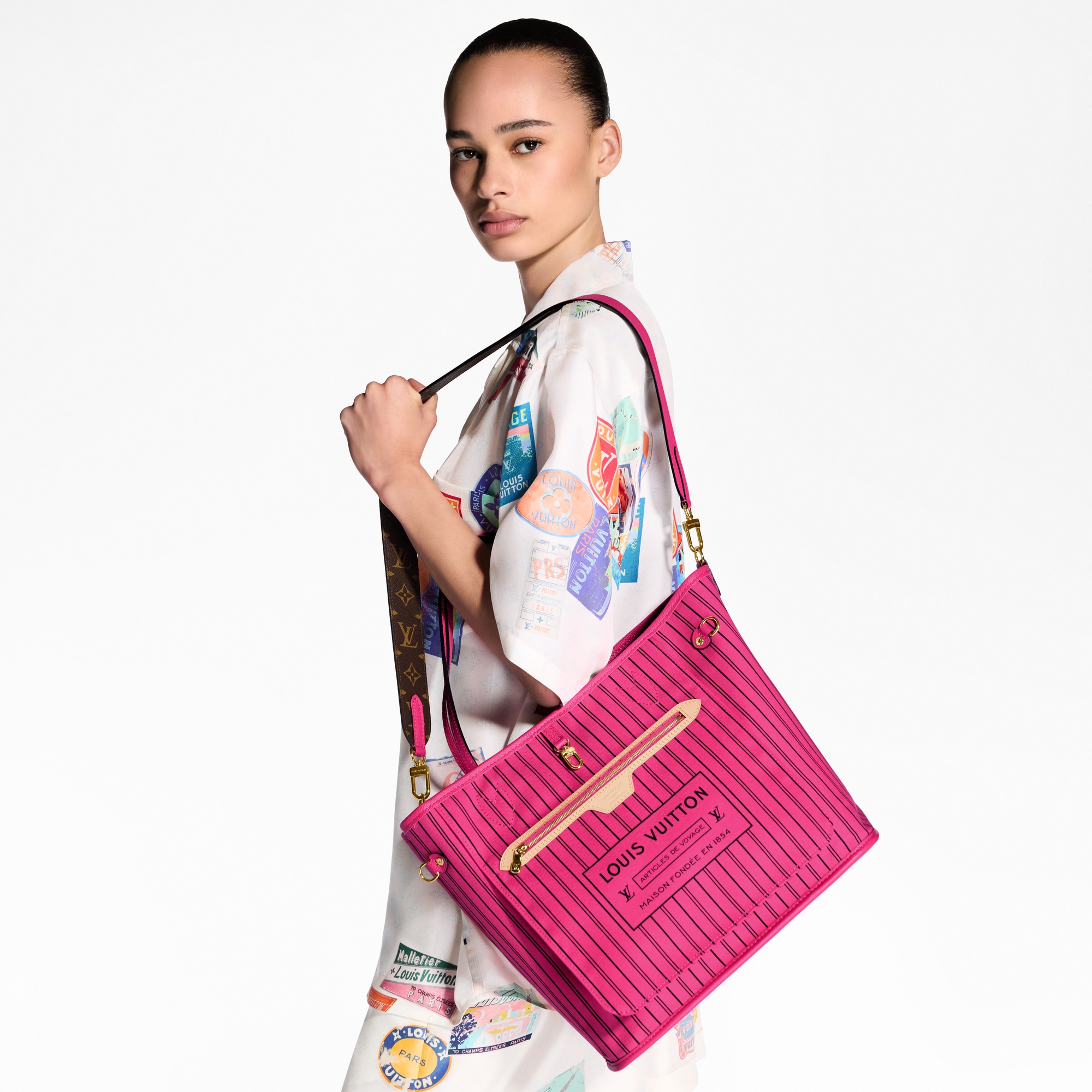 Bolso Neverfull Inside Out MM con bandolera Lona Monogram Bolsos y pequeña marroquinería Bolsos de mujer Icónicos Louis Vuitton | LOUIS VUITTON (Zoom de producto)