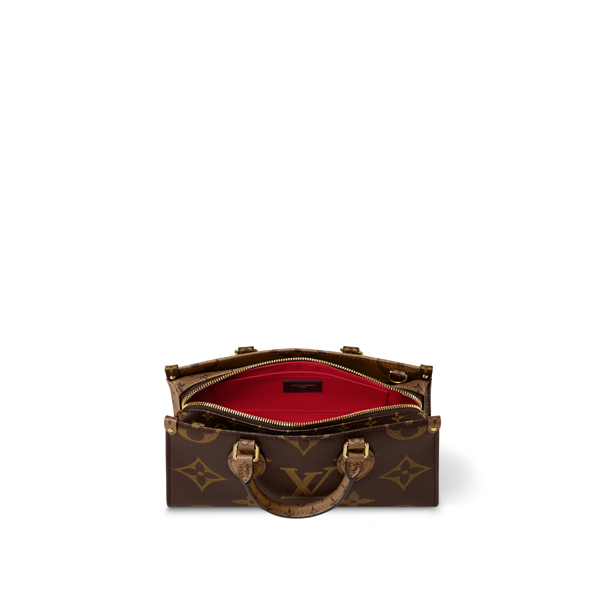 Bolso OnTheGo East West Chain Lona Monogram Reverse Canvas Bolsos y pequeña marroquinería Bolsos de mujer Icónicos Louis Vuitton | LOUIS VUITTON (Zoom de producto)