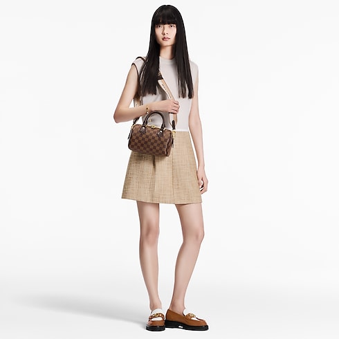 Bolso Speedy 20 con bandolera Lona Damier Ebène Mujer Bolsos Bolsos | LOUIS VUITTON (Zoom de producto)