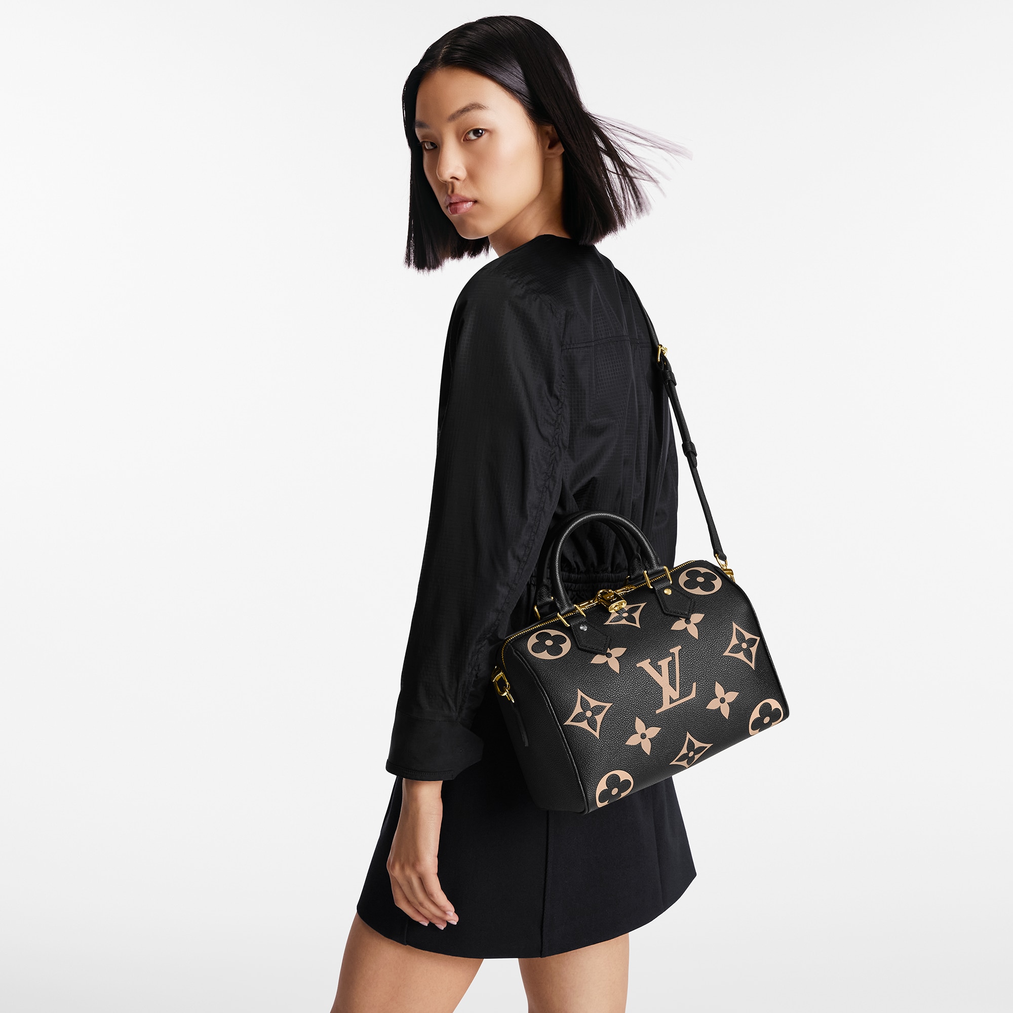 Bolso Speedy 25 con bandolera Piel Monogram Empreinte Bicolor Mujer Bolsos Bolsos | LOUIS VUITTON (Zoom de producto)