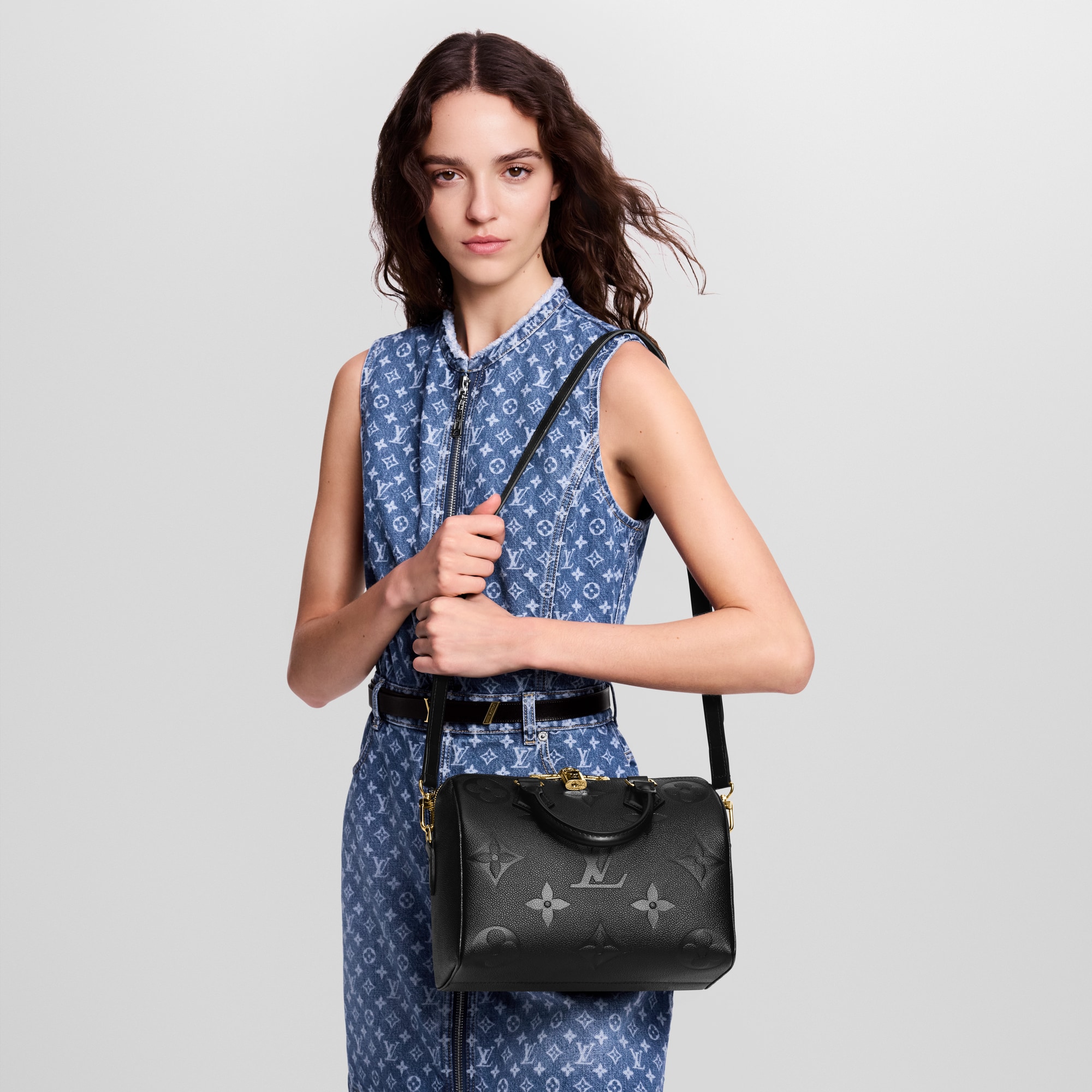Bolso Speedy 25 con bandolera Piel Monogram Empreinte Mujer Bolsos Bolsos | LOUIS VUITTON (Zoom de producto)