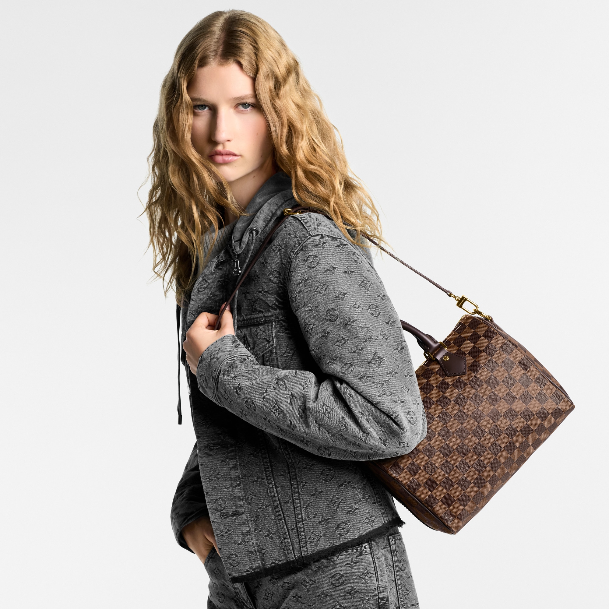 Bolso Speedy 25 con bandolera Lona Damier Ebène Mujer Bolsos Bolsos | LOUIS VUITTON (Zoom de producto)