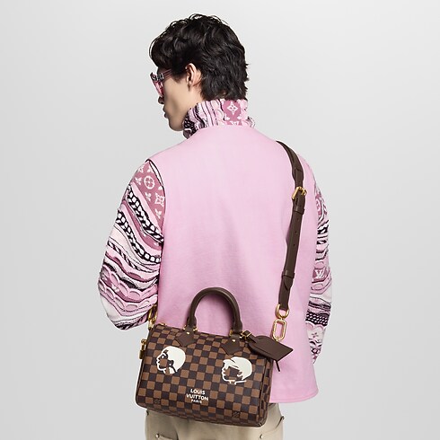 Bolso Speedy 25 con bandolera Lona Damier Ebène Bolsos y pequeña marroquinería Bolso de hombre Novedades | LOUIS VUITTON (Zoom de producto)
