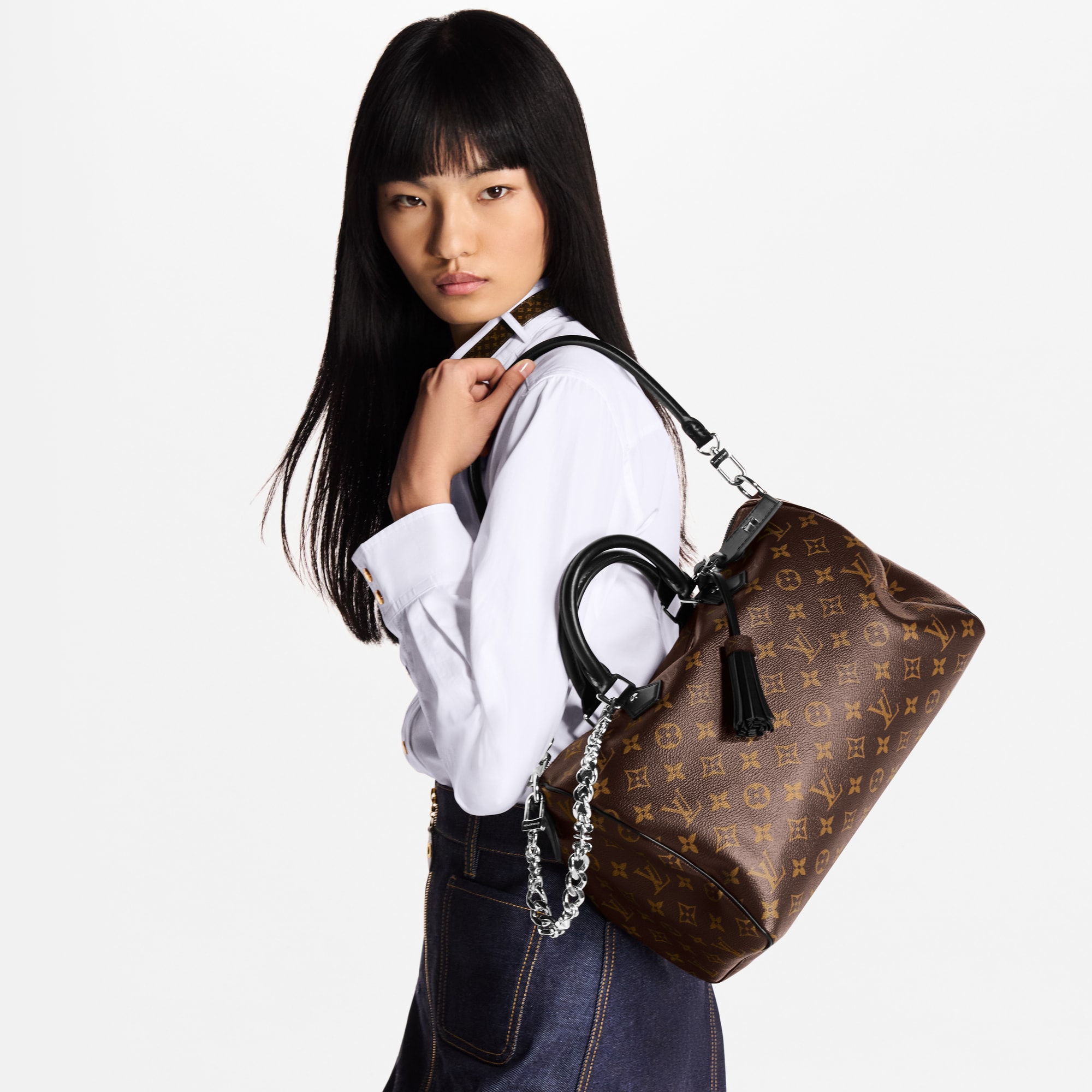 Bolso Speedy Soft 30 Dark Lona Monogram Mujer Bolsos Bolsos | LOUIS VUITTON (Zoom de producto)