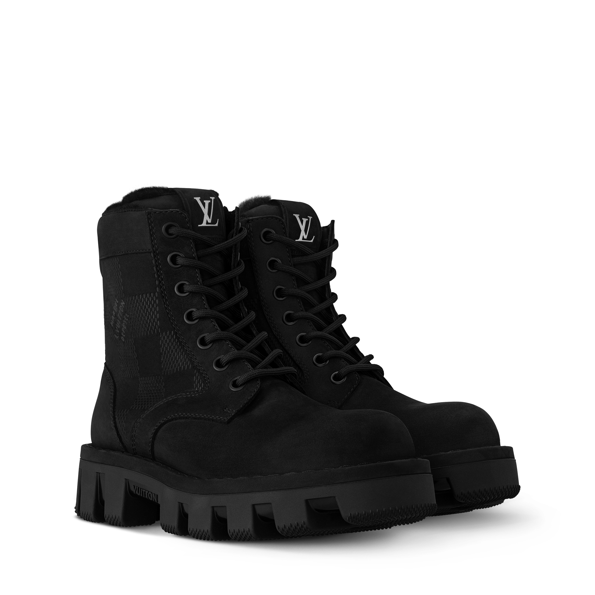 Bota militar LV Checker  Hombre Zapatos Botas | LOUIS VUITTON (Zoom de producto)