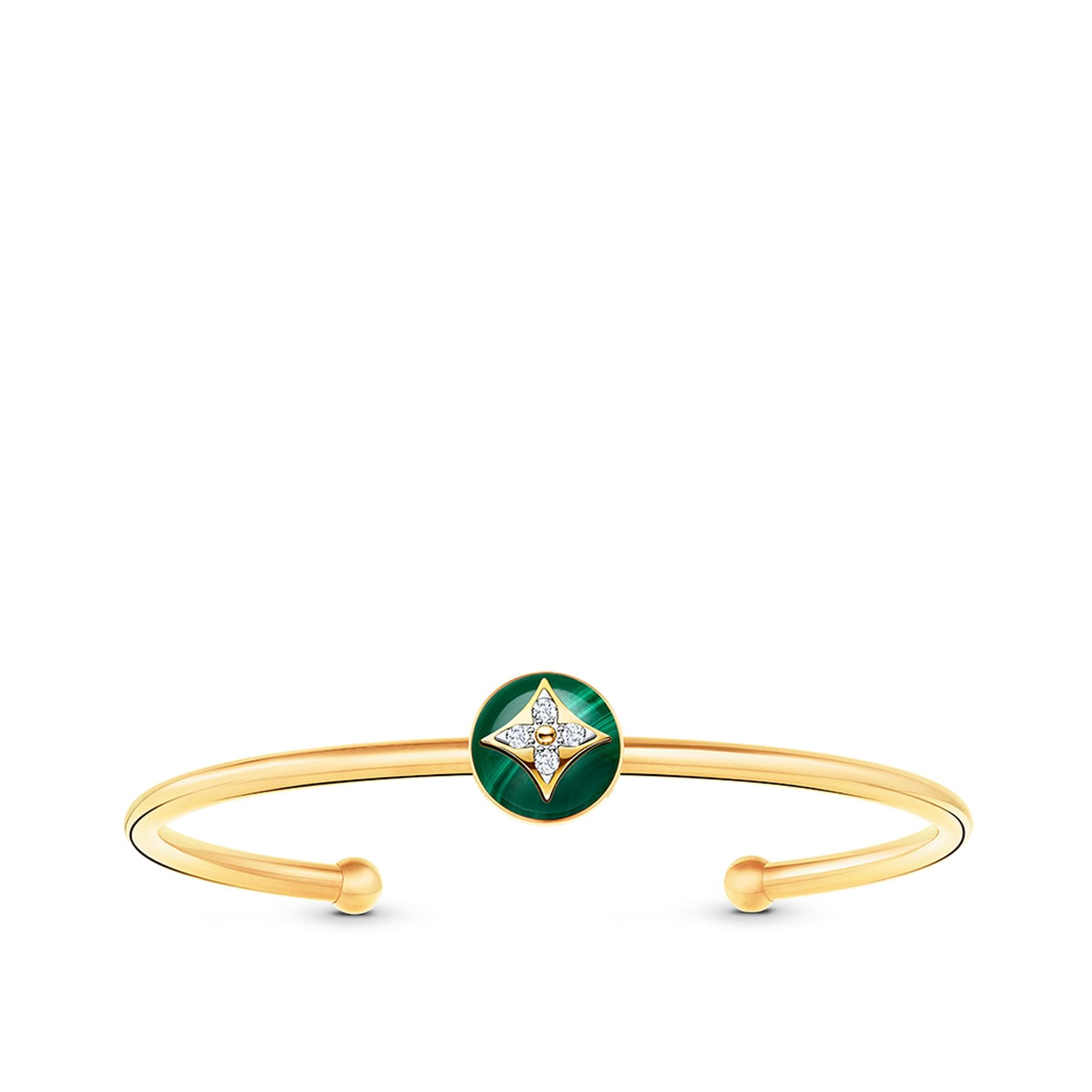 Brazalete abierto Color Blossom de oro amarillo, oro blanco, malaquita y diamantes  Hombre Discontinued Product Obs 12 | LOUIS VUITTON (Zoom de producto)