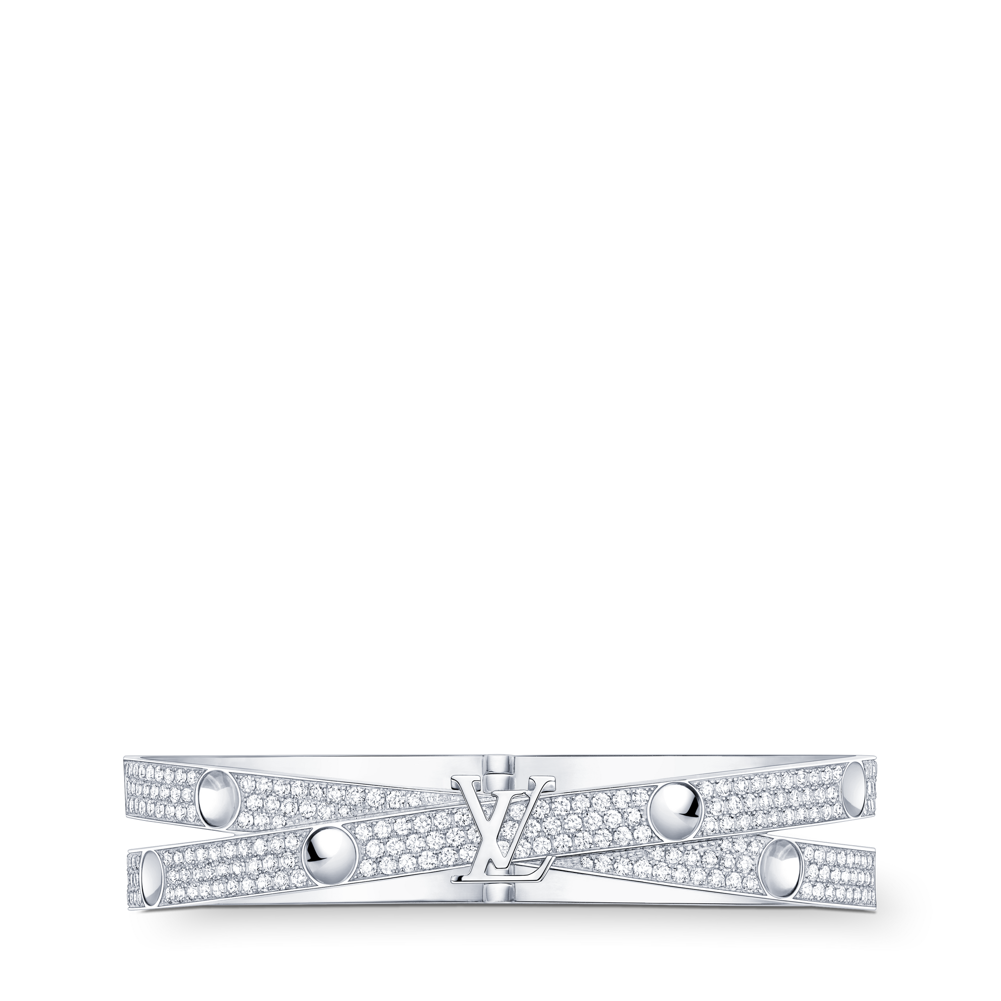 Brazalete doble Empreinte de oro blanco y diamantes  Joyería Categorías Pulseras | LOUIS VUITTON (Zoom de producto)