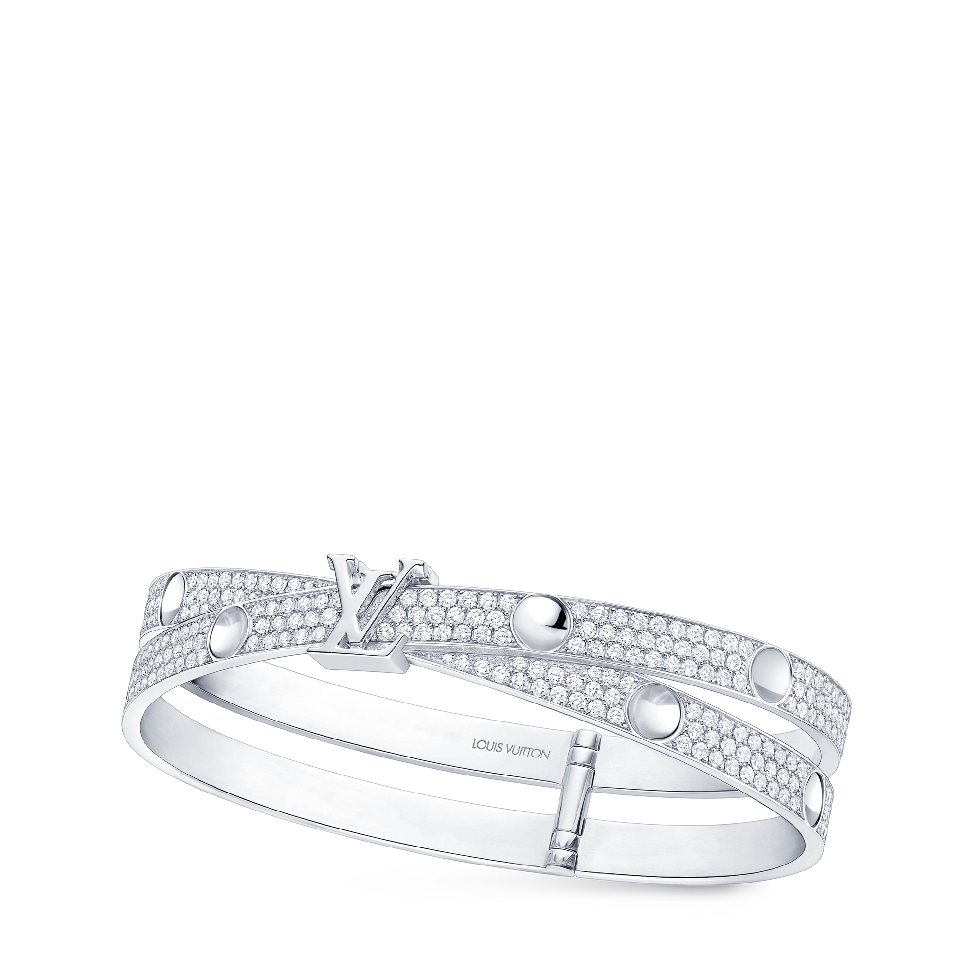 Brazalete doble Empreinte de oro blanco y diamantes  Joyería Categorías Pulseras | LOUIS VUITTON (Zoom de producto)