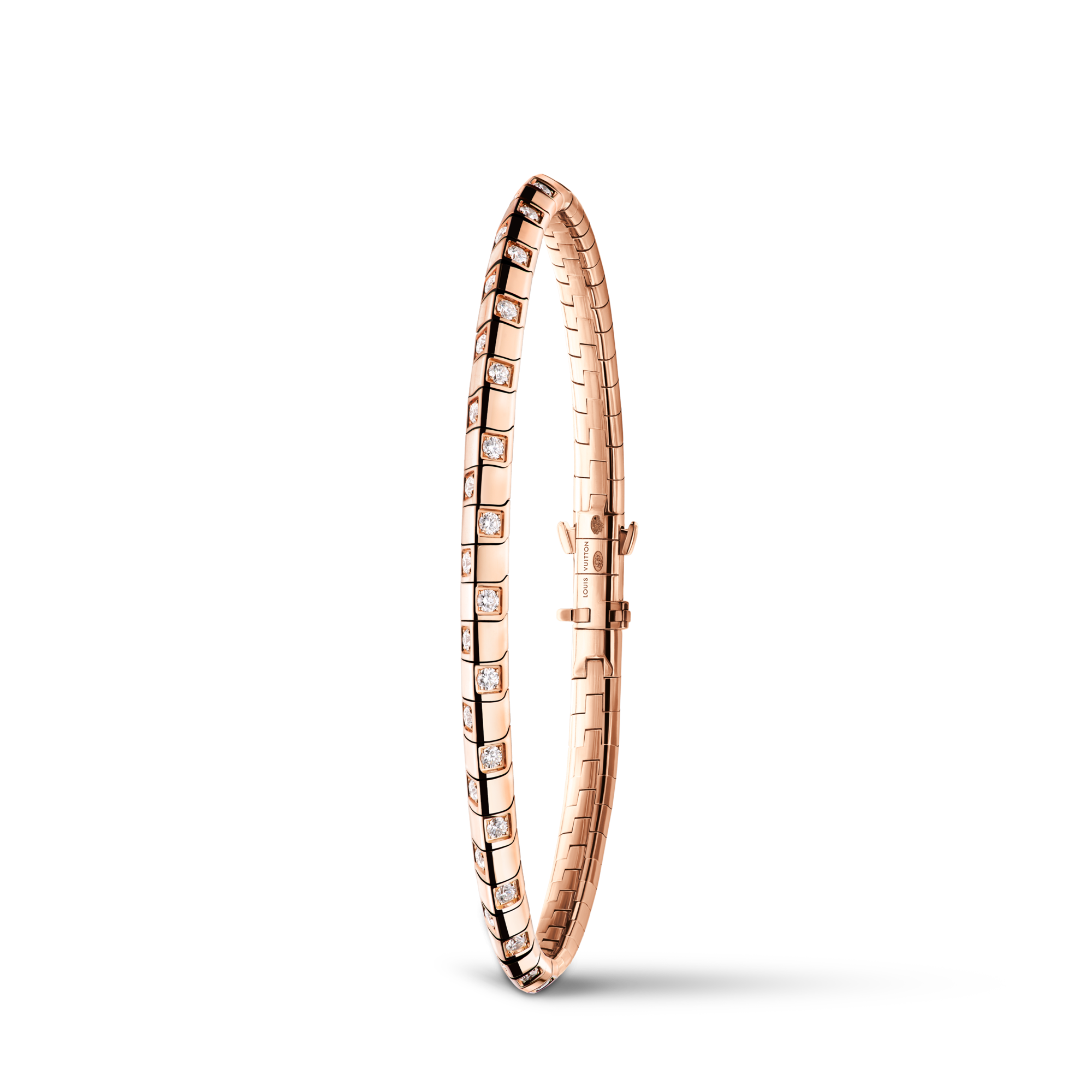 Brazalete fino Le Damier de Louis Vuitton de oro rosa y diamantes  Joyería Categorías Pulseras | LOUIS VUITTON (Zoom de producto)