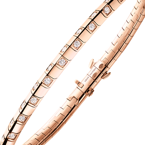 Brazalete fino Le Damier de Louis Vuitton de oro rosa y diamantes Joyería Categorías Pulseras | LOUIS VUITTON (Zoom de producto)