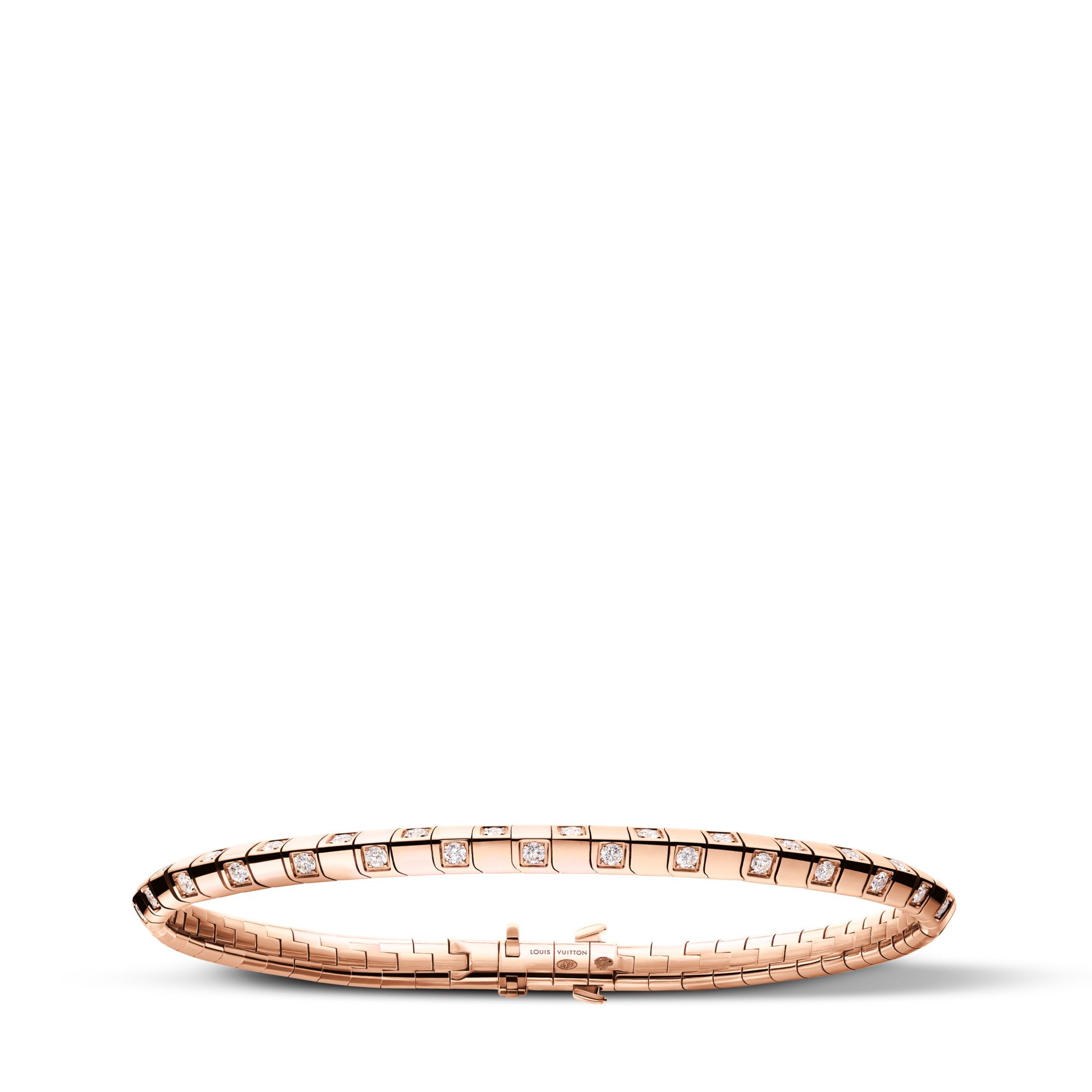 Brazalete fino Le Damier de Louis Vuitton de oro rosa y diamantes  Joyería Categorías Pulseras | LOUIS VUITTON (Zoom de producto)