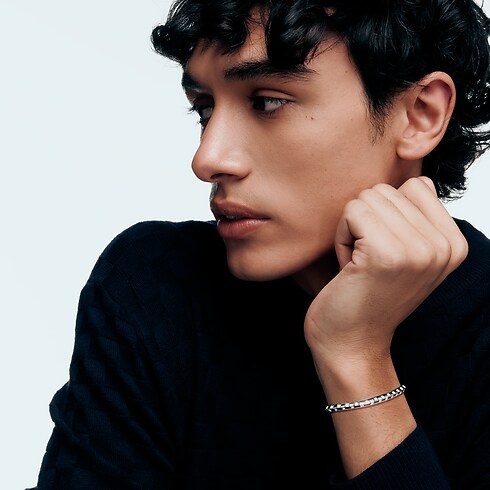 Brazalete mediano Le Damier de Louis Vuitton de oro blanco y diamantes Joyería Categorías Pulseras | LOUIS VUITTON (Zoom de producto)