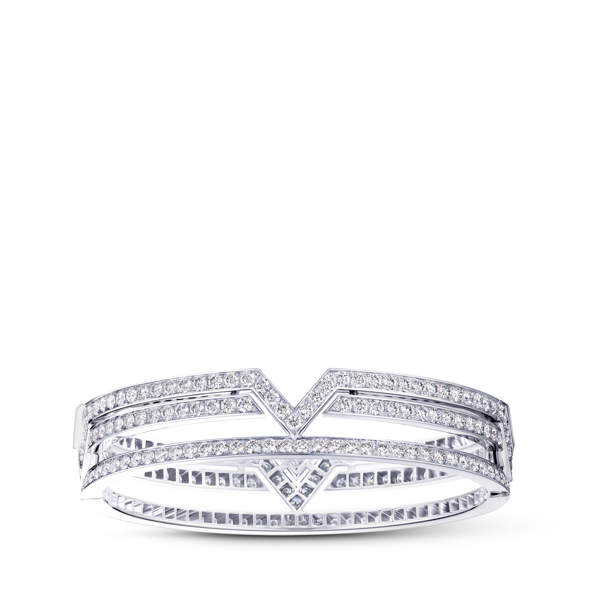 Brazalete Pure V de oro blanco y diamantes  Les Extraordinaires Joyería Pulseras | LOUIS VUITTON (Zoom de producto)