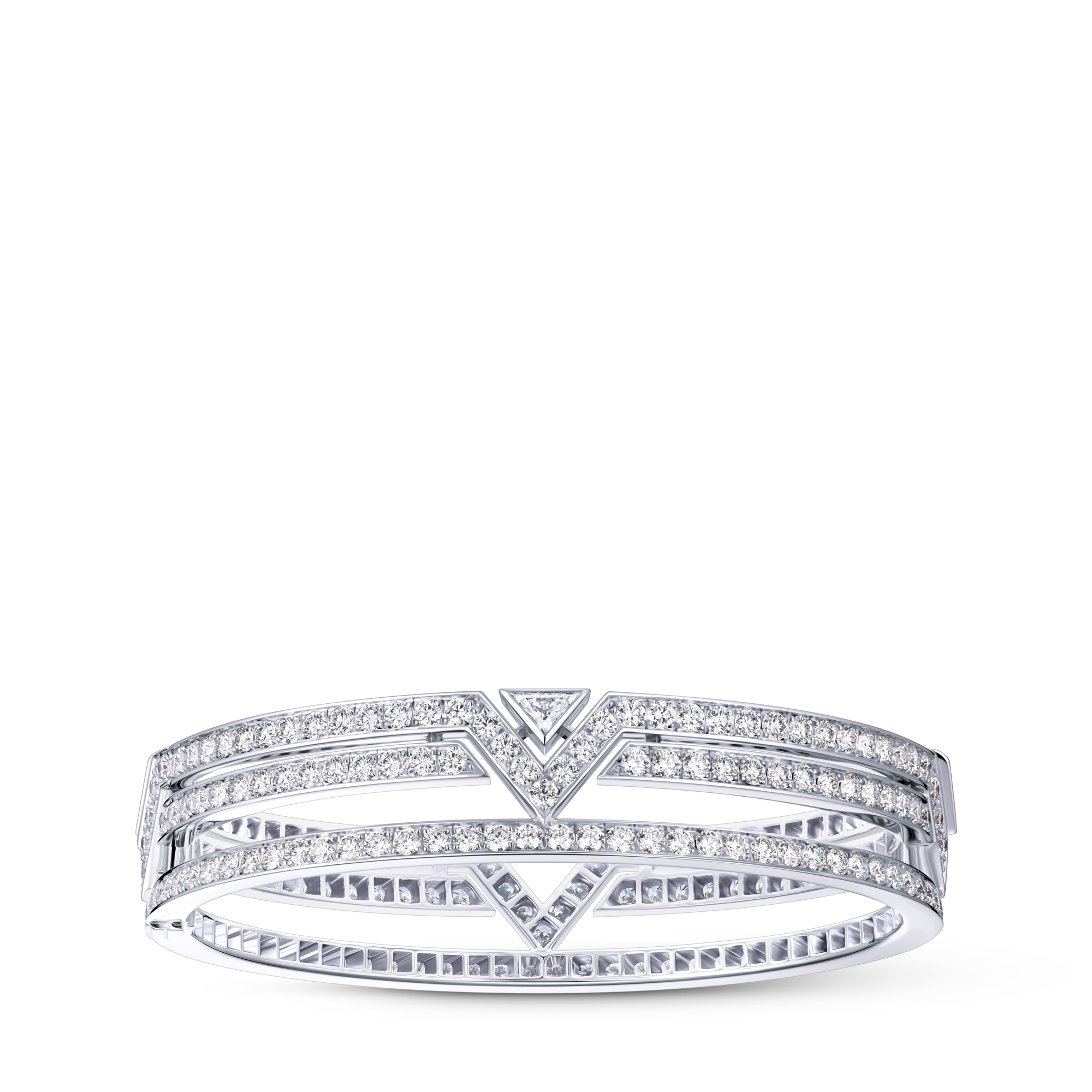Brazalete Pure V de oro blanco y diamantes  Les Extraordinaires Joyería Pulseras | LOUIS VUITTON (Zoom de producto)