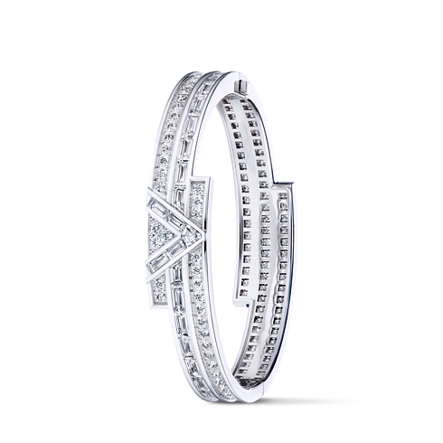Brazalete Pure V de oro blanco y diamantes Les Extraordinaires Joyería Pulseras | LOUIS VUITTON (Zoom de producto)