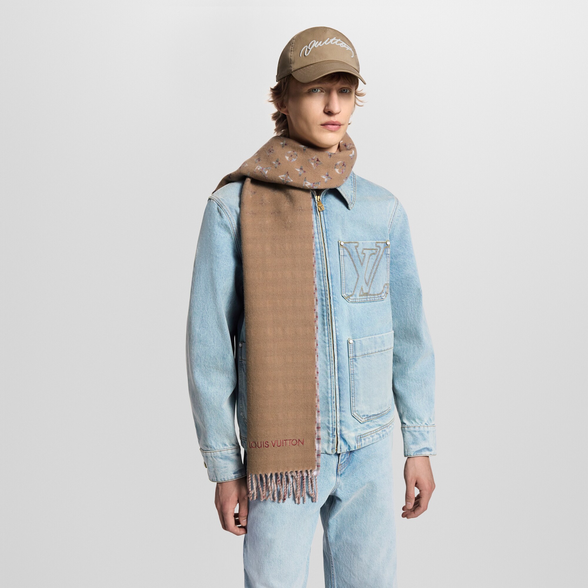 Bufanda de cuadros Monogram Gradient S00 Hombre Accesorios Bufandas | LOUIS VUITTON (Zoom de producto)