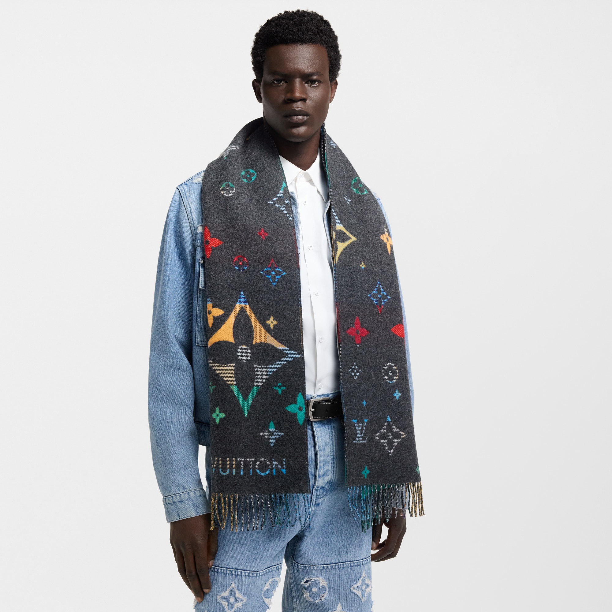Bufanda LV Galaxy Tartan S00 Hombre Accesorios Bufandas | LOUIS VUITTON (Zoom de producto)
