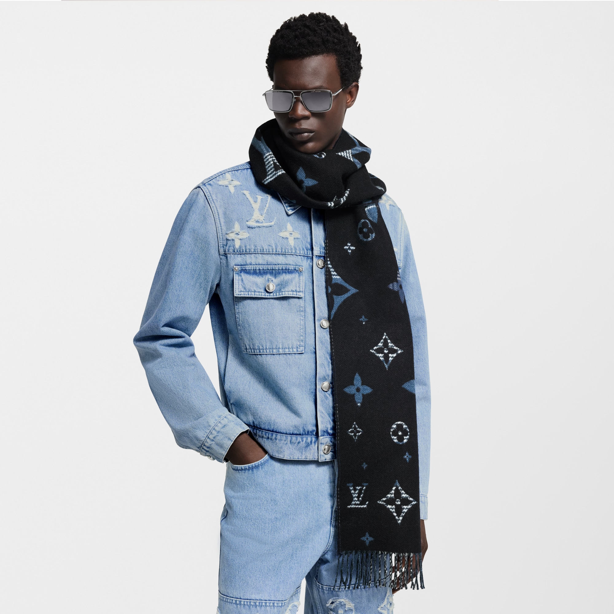 Bufanda LV Galaxy Tartan S00 Hombre Accesorios Bufandas | LOUIS VUITTON (Zoom de producto)