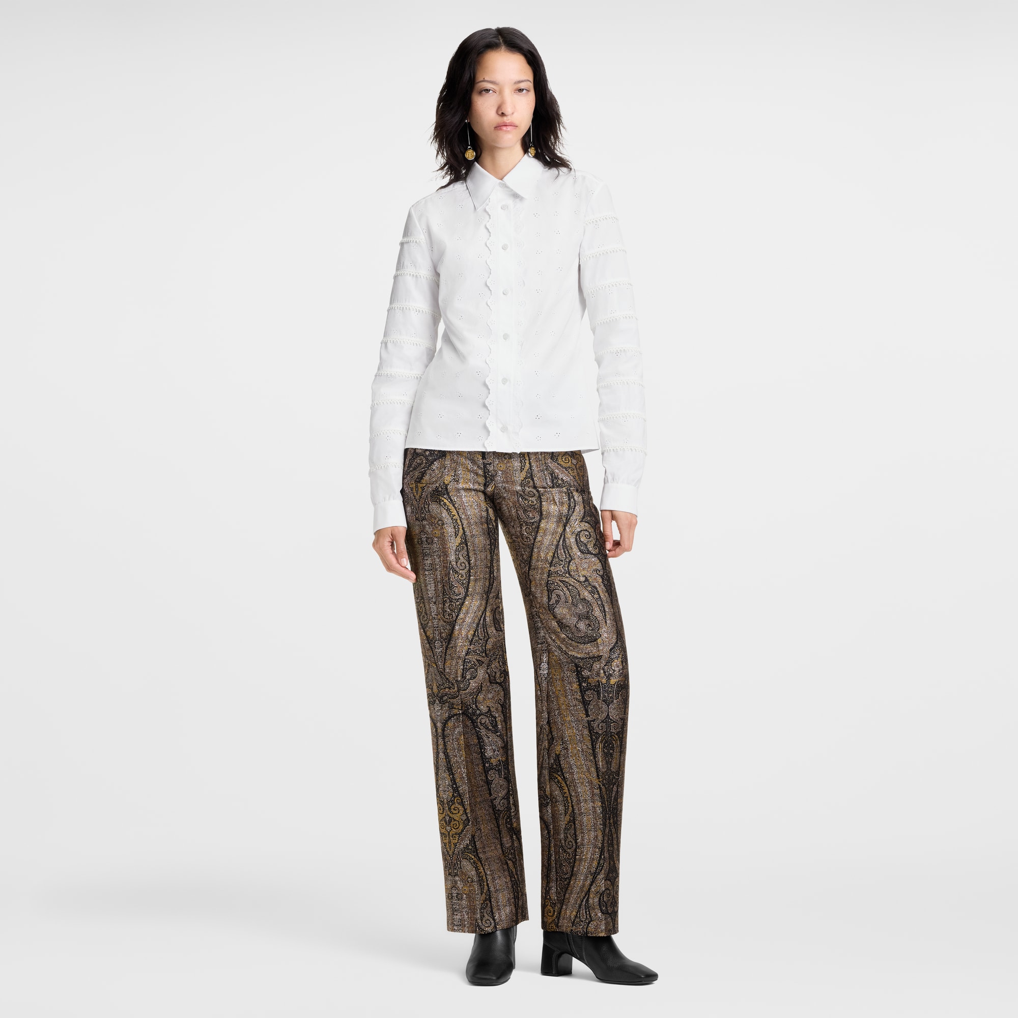 Camisa con bordado inglés  Mujer Prêt-à-Porter Tops | LOUIS VUITTON (Zoom de producto)