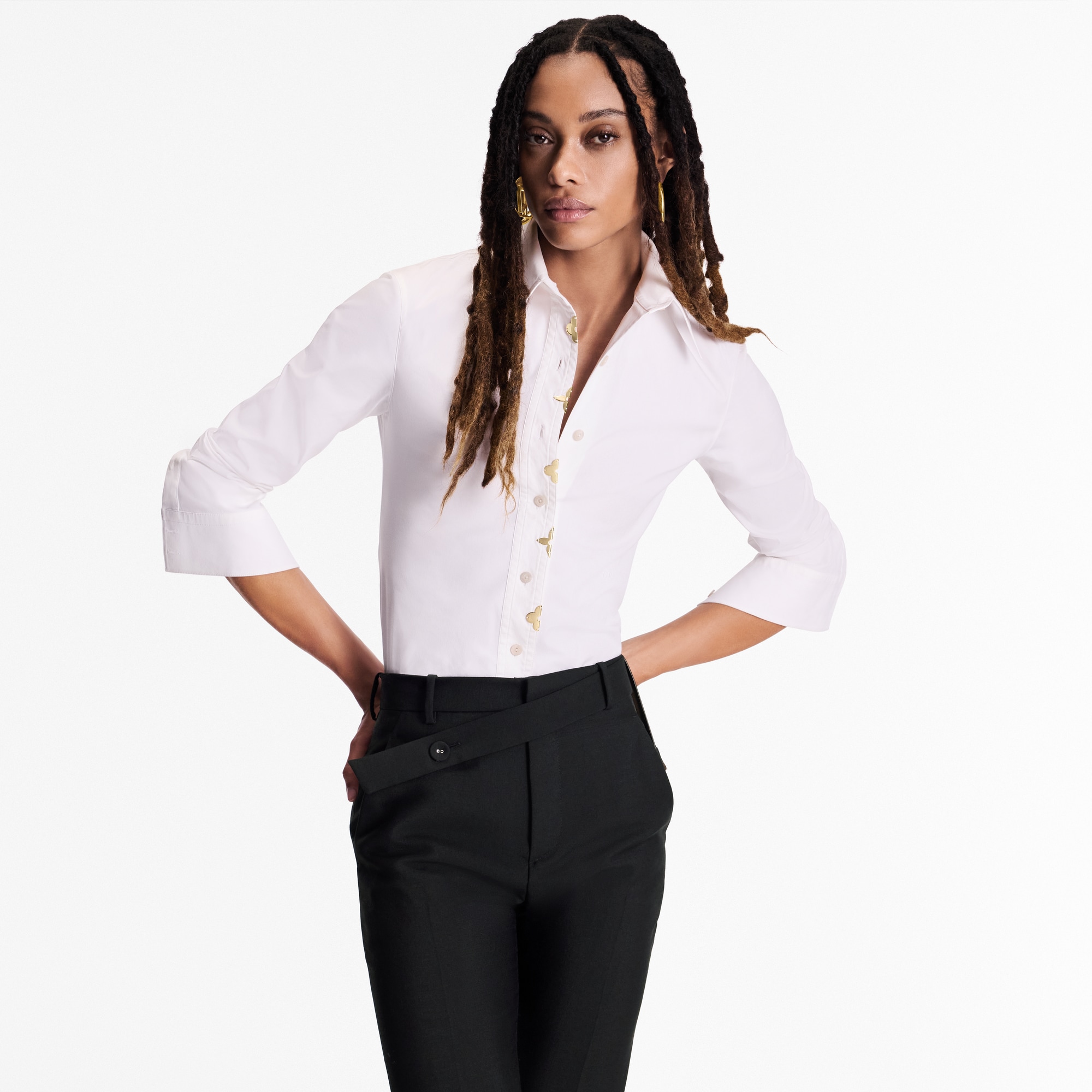 Camisa con detalle Monogram  Mujer Prêt-à-Porter Tops | LOUIS VUITTON (Zoom de producto)