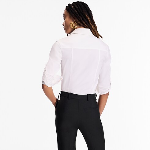Camisa con detalle Monogram Mujer Prêt-à-Porter Tops | LOUIS VUITTON (Zoom de producto)