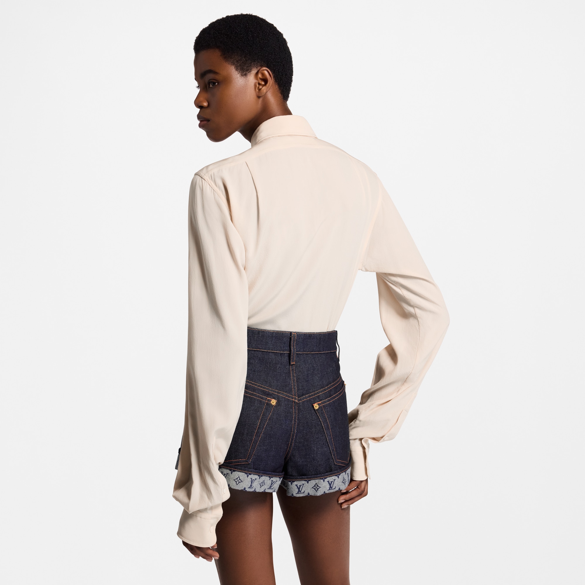 Camisa con detalle Monogram  Mujer Prêt-à-Porter Tops | LOUIS VUITTON (Zoom de producto)