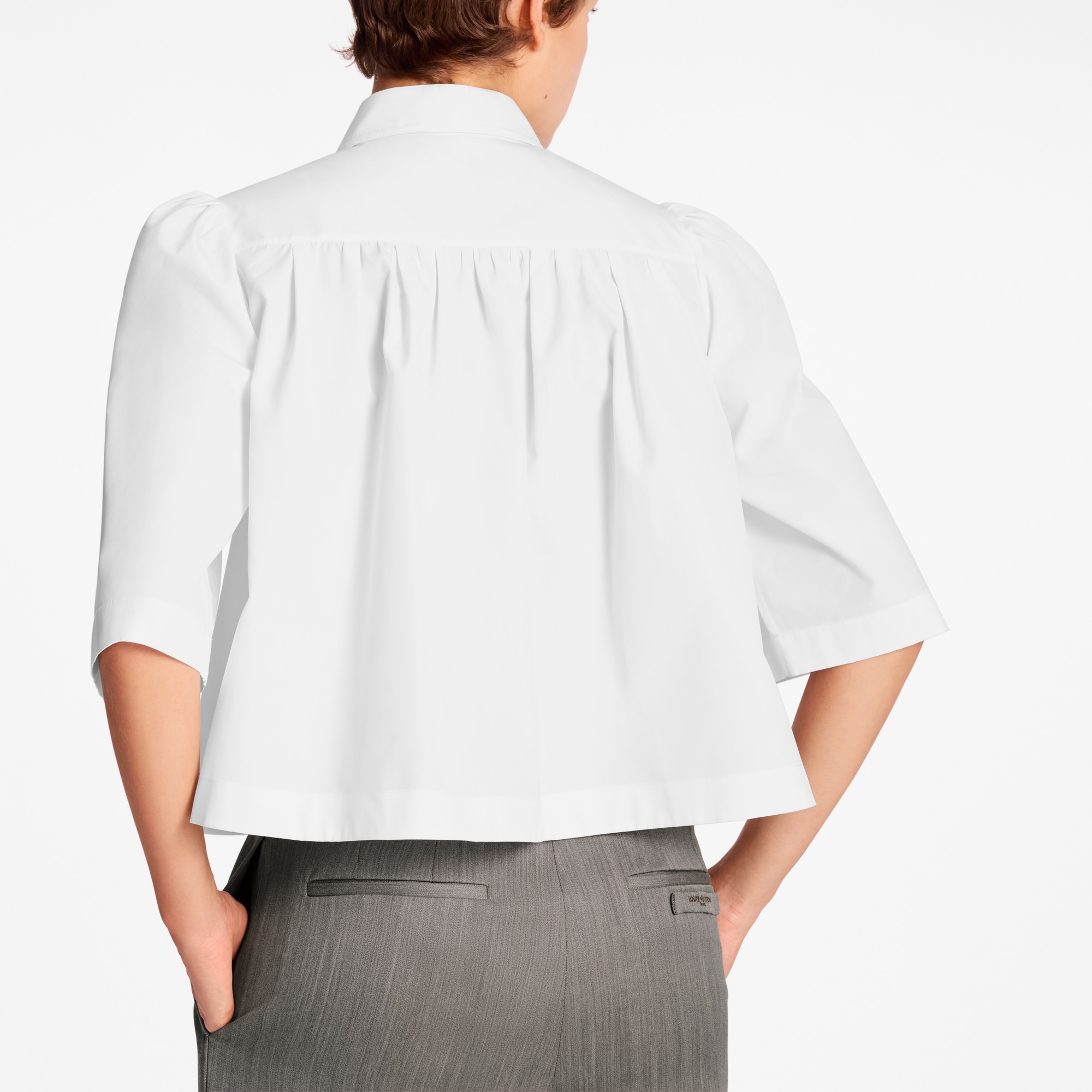 Camisa cropped con bolsillo de solapa  Mujer Prêt-à-Porter Tops | LOUIS VUITTON (Zoom de producto)
